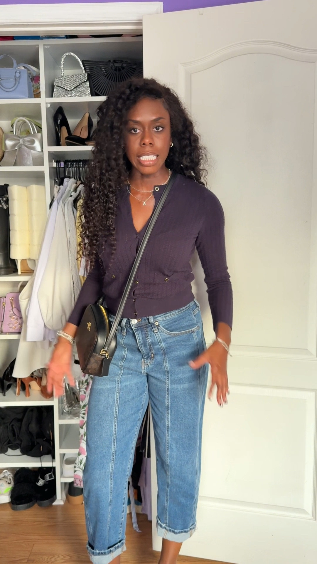 Casual OOTD. The coat is from TikTok shop. My sweater looks purple on camera, but it’s actually navy and I have it in a size extra small 

#LTKFindsUnder50 #LTKStyleTip #LTKTall