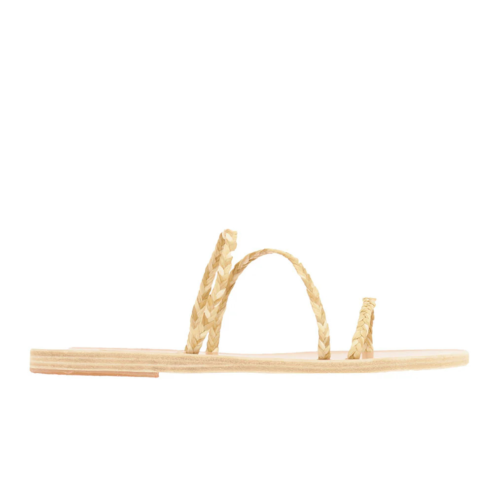 Apli Polytimi Leather/Raffia Legno | Ancient Greek Sandals