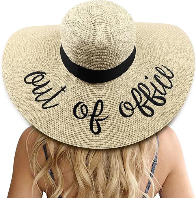DRESHOW Womens Bowknot Straw Hat Foldable Beach Sun Hat Roll up UPF 50+ | Amazon (US)
