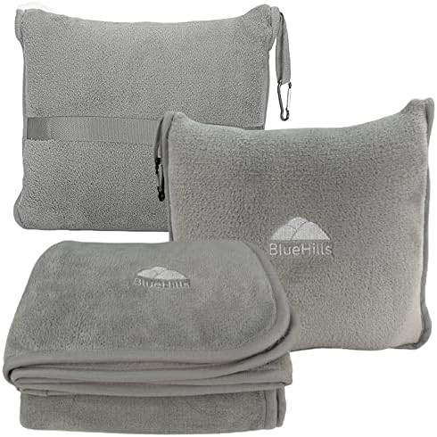 BlueHills Premium Soft Travel Blanket Pillow Airplane Flight Blanket Throw in Soft Bag Pillow cas... | Amazon (US)