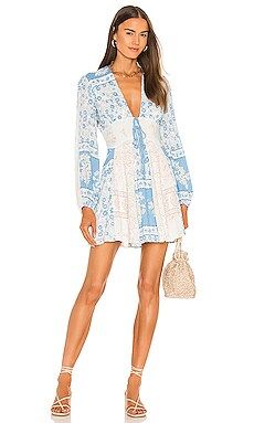 Free People Mixin It Up Mini Dress in Sky Combo from Revolve.com | Revolve Clothing (Global)