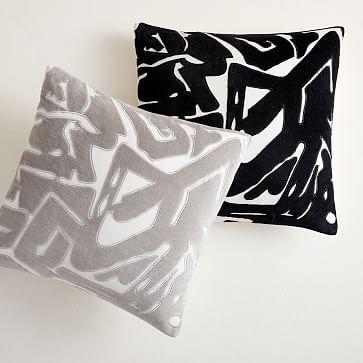 Abstract Velvet Applique Pillow Cover | West Elm (US)