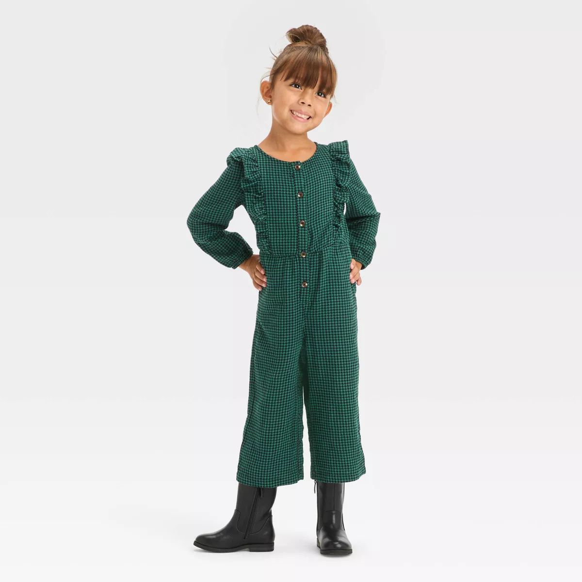 Toddler Girls' Ruffle Jumpsuit - Cat & Jack™ Green | Target