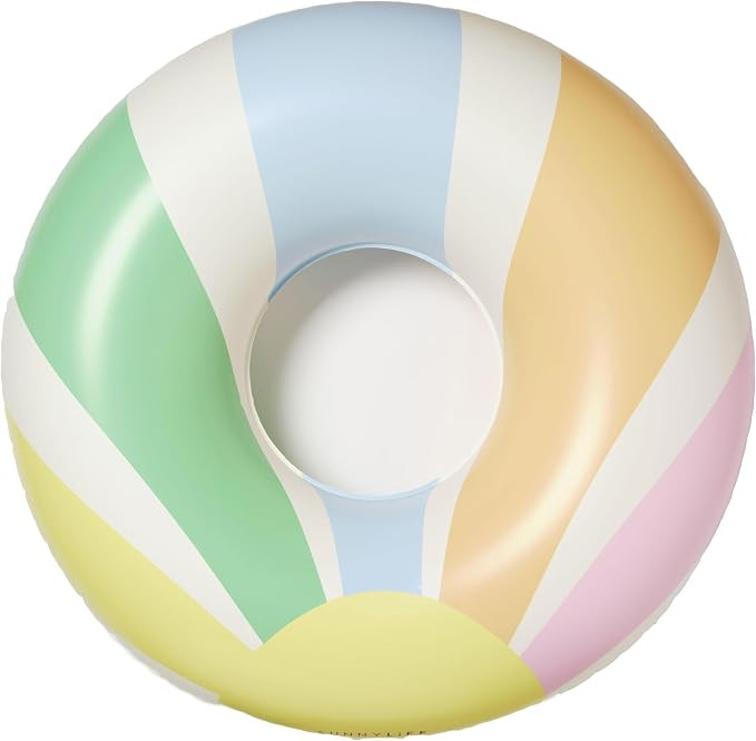 SUNNYLiFE Adult Pool Ring Float in Pastel Gelato - Durable, Safety-Tested PVC, Includes Puncture ... | Amazon (US)