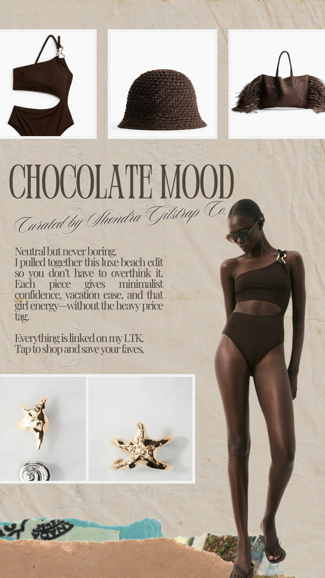 Everything about this look says luxe vacay on a budget. From the rich chocolate tones to the textures, I pulled together a few elevated staples that give effortless confidence—whether you’re poolside or beach bound.

#LTKStyleTip #LTKFindsUnder100 #LTKSummerEdit