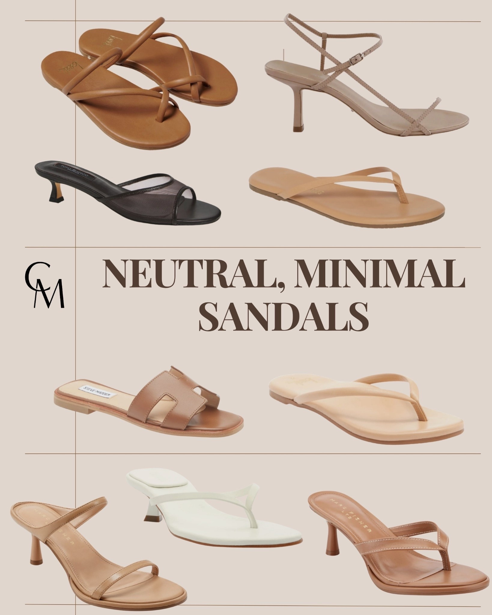 Neutral, minimal sandals for spring and summer 🤎