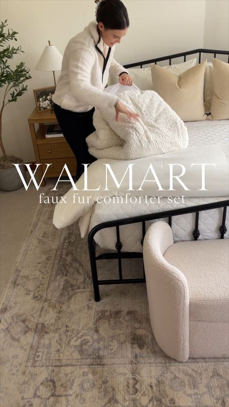 HOME \ Walmart winter bedding find!! Faux fur comforter set🤍🤍 See how I style my guest bed using it! Makes for the perfect addition to a cozy bed this winter.

Bedroom decor 

#LTKfindsunder100 #LTKhome #LTKHoliday