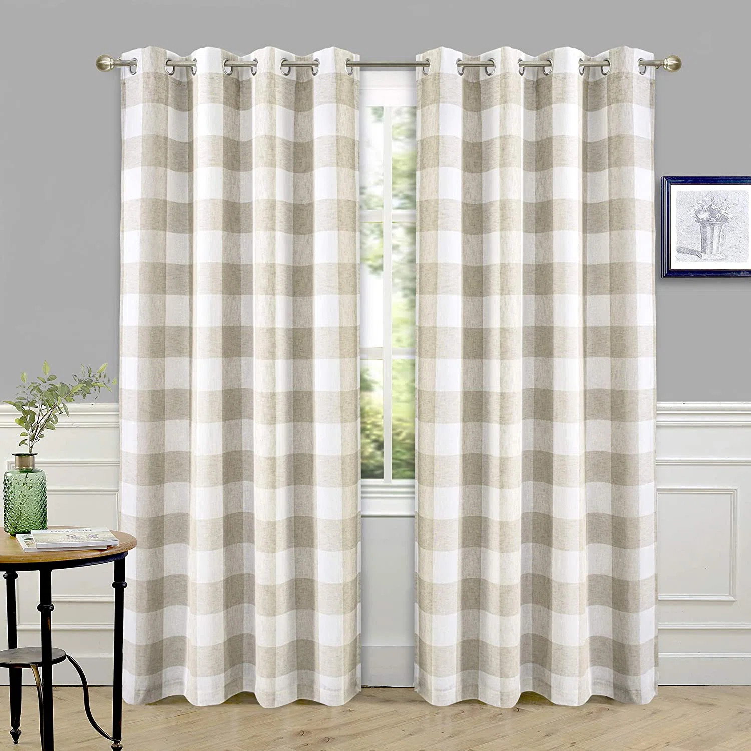 Adamantini Plaid Blackout Thermal Grommet Curtain Panels (Set of 2) | Wayfair North America