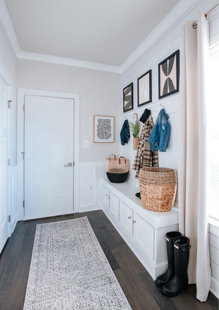 The mudroom project was a great success! Finally, we can feel at home when we walk into this cozy space! I decided to use accents of black for a beautiful to the white shiplap (can you believe it’s wallpaper 😉) and grayish off-white walls. Now we just gotta keep it this neat 😩😂

#LTKhome #LTKHoliday #LTKSeasonal