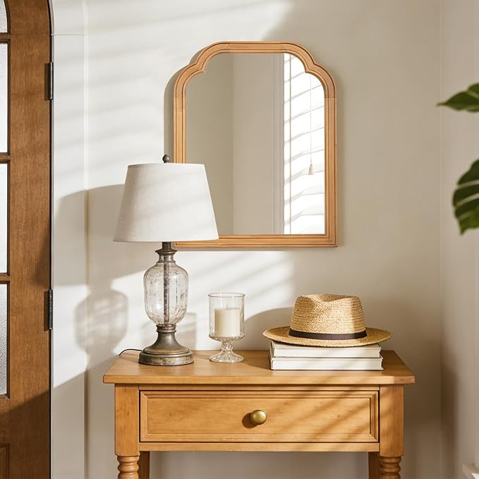 WallBeyond Wood Frame Wall Mirror Decor for Entryway, Living Room or Bedroom Home Decor - Light W... | Amazon (US)