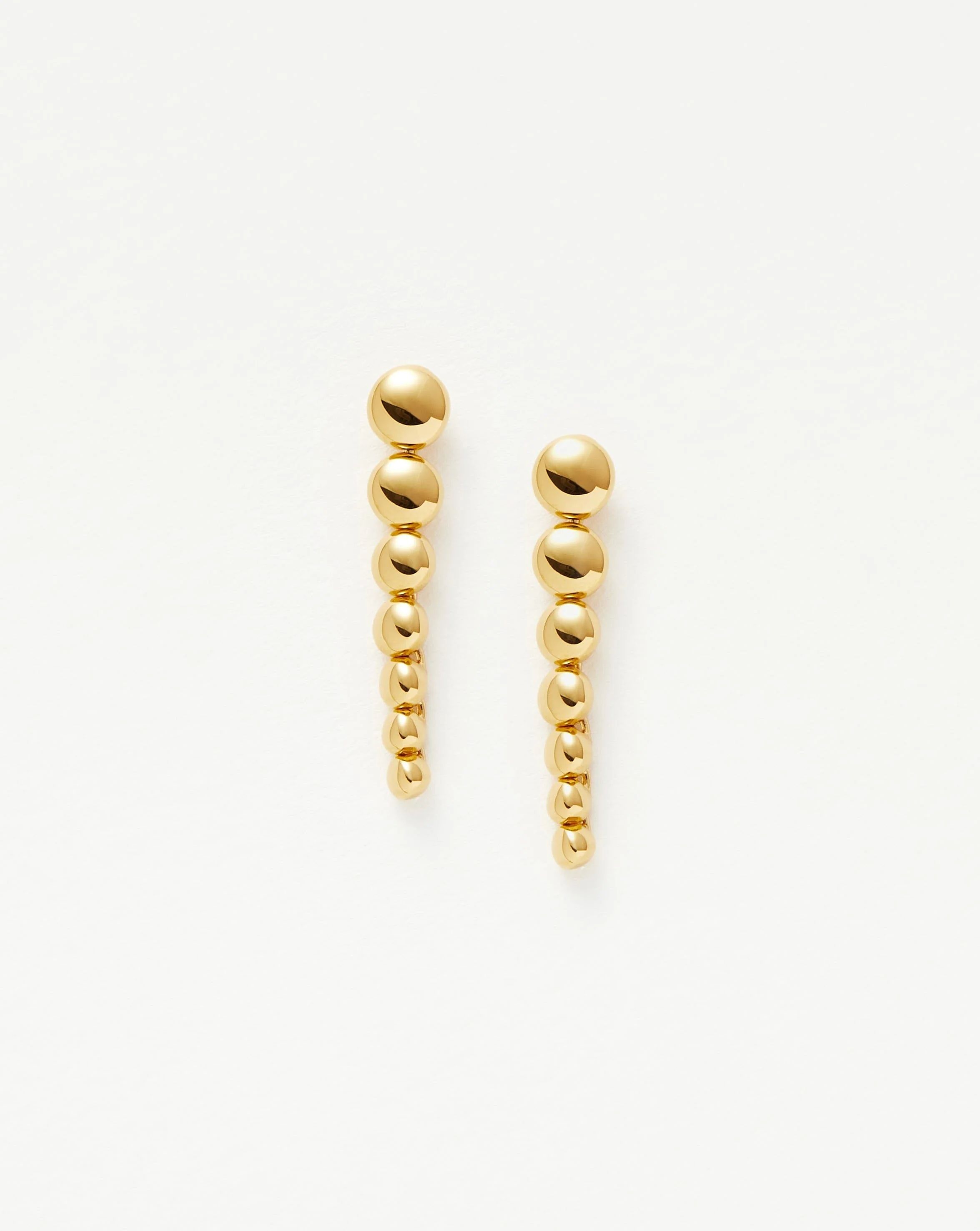 Articulated Beaded Drop Stud Earrings | 18ct Gold Plated Vermeil Earrings | Missoma