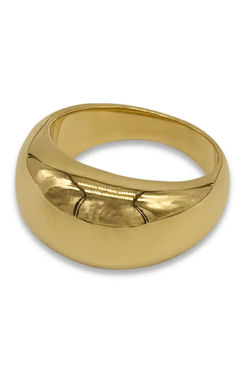 14K Gold Plated Stainless Steel Dome Ring | Nordstrom Rack