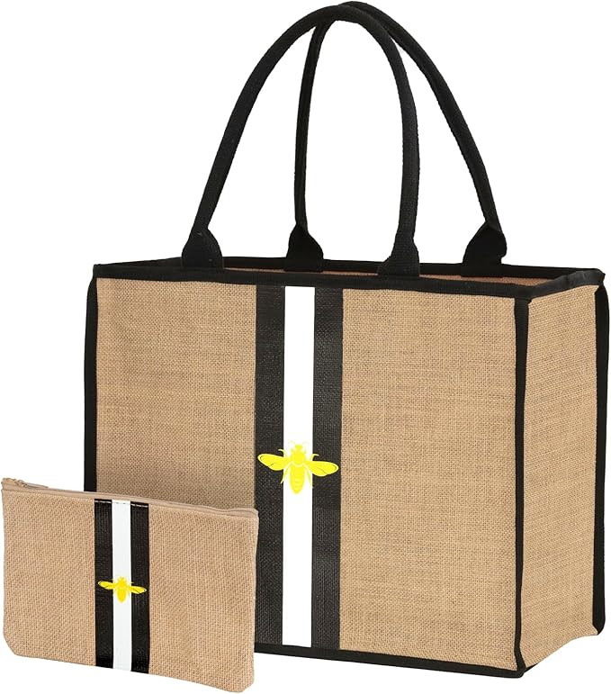 Large Beach Bag Jute Woven Tote | Amazon (US)