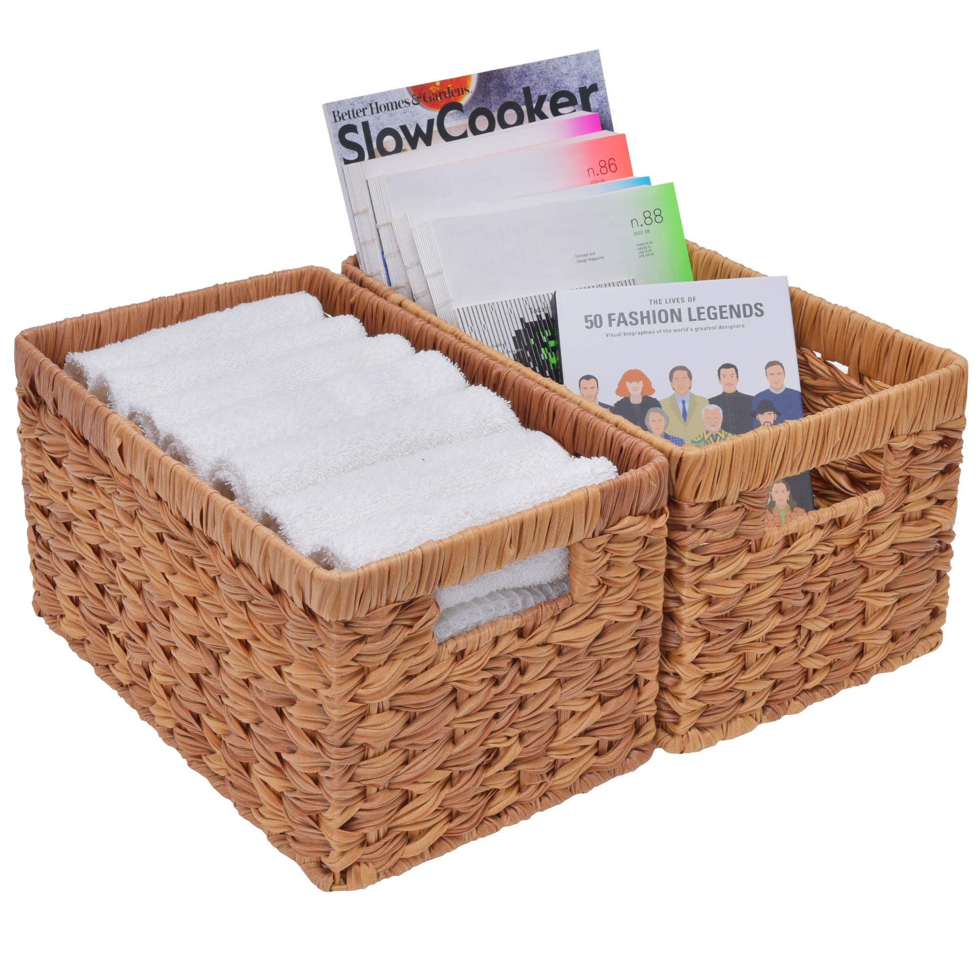 GRANNY SAYS Wicker Baskets, Rectangle Wicker Baskets with Handles, Wicker Storage Baskets for Org... | Amazon (US)