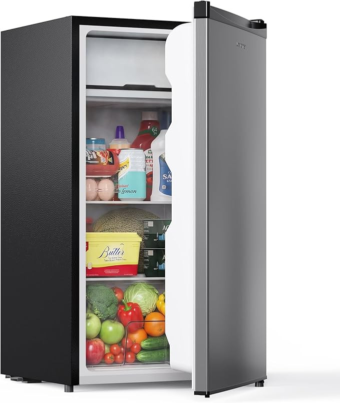 Upstreman 3.2 Cu.Ft Mini Fridge with Freezer, Single Door Compact Refrigerator, Adjustable Thermo... | Amazon (US)