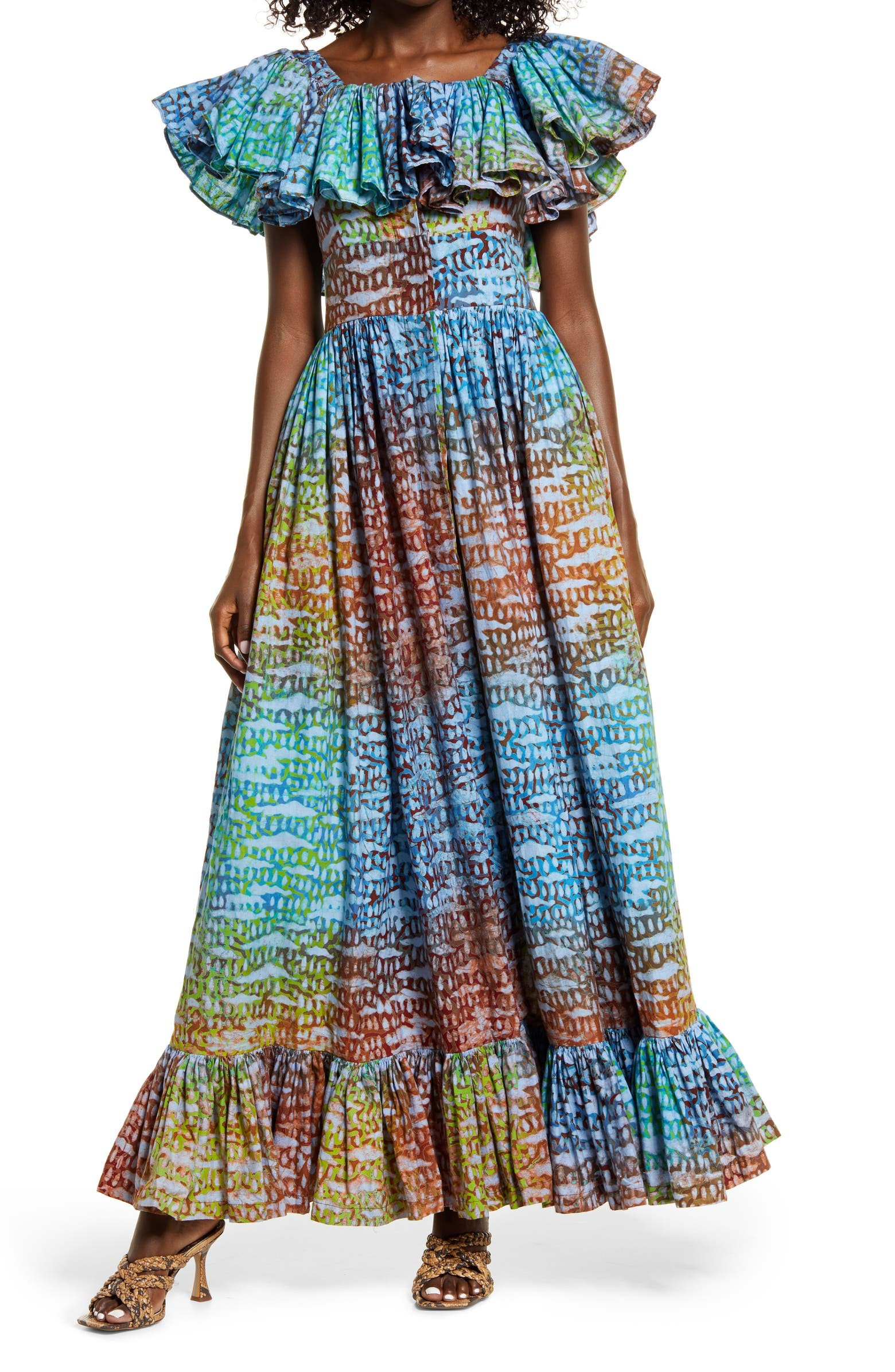 Amare Ruffle Neck Cotton DressSIKA | Nordstrom