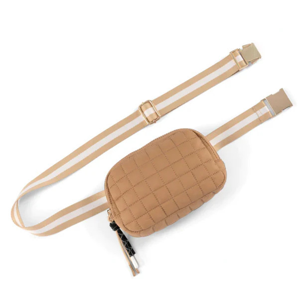 Ezra Quilted Belt Bag, Tan | Waiting On Martha
