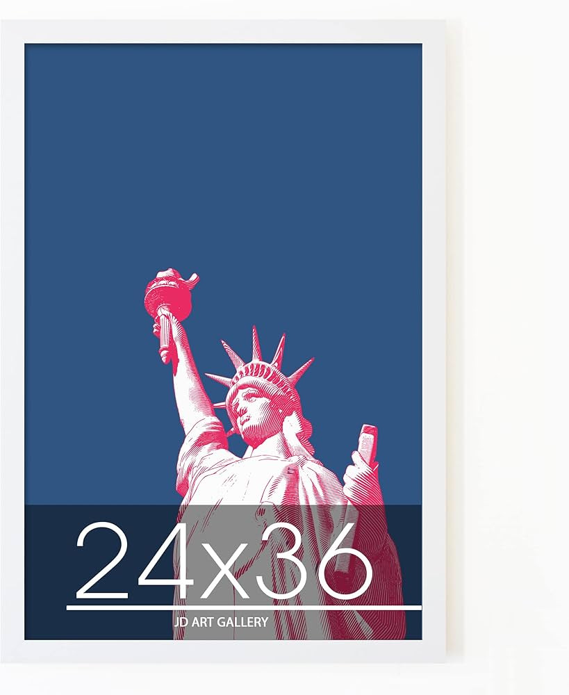 JD Art Gallery Poster Frame 24x36 White, Handcrafted with Eco-friendly Wood and Polished Plexigla... | Amazon (US)