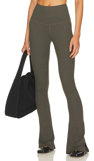 The Beau Flare Pant in Steel Heather Rib | Revolve Clothing (Global)