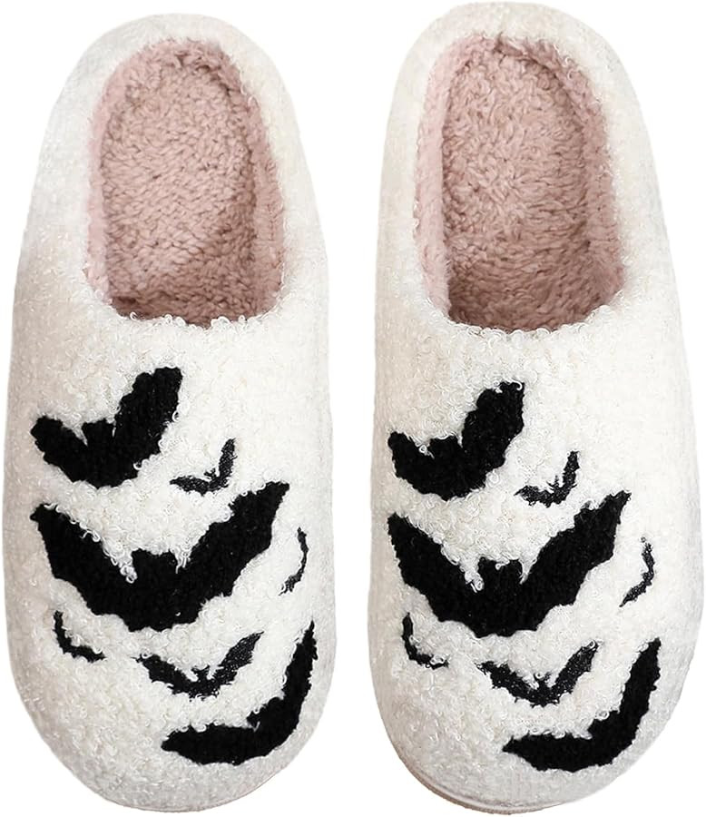 Halloween Pumpkin Slippers for Womens Mens Plush Warm Spooky Lantern Pumpkin Slippers House Shoes | Amazon (US)