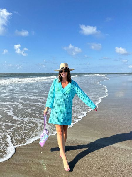 Beach day ootd ✨My coverup is an amazon find and it comes in all the colors!

Beach outfit, beach coverup, amazon coverup, swimsuit coverup, vacation outfit, beach hat 

#LTKFindsUnder50 #LTKTravel #LTKSwim