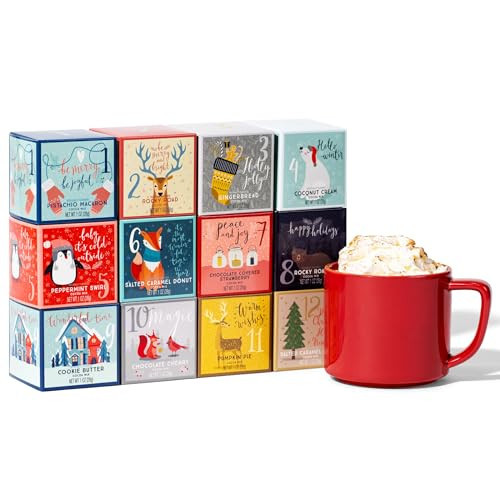 Thoughtfully Gourmet, 12 Days of Christmas Hot Chocolate Gift Set, Flavors Include Rocky Road, Cookies Butter, Pumpkin Pie & More, Set of 12 | Amazon (US)