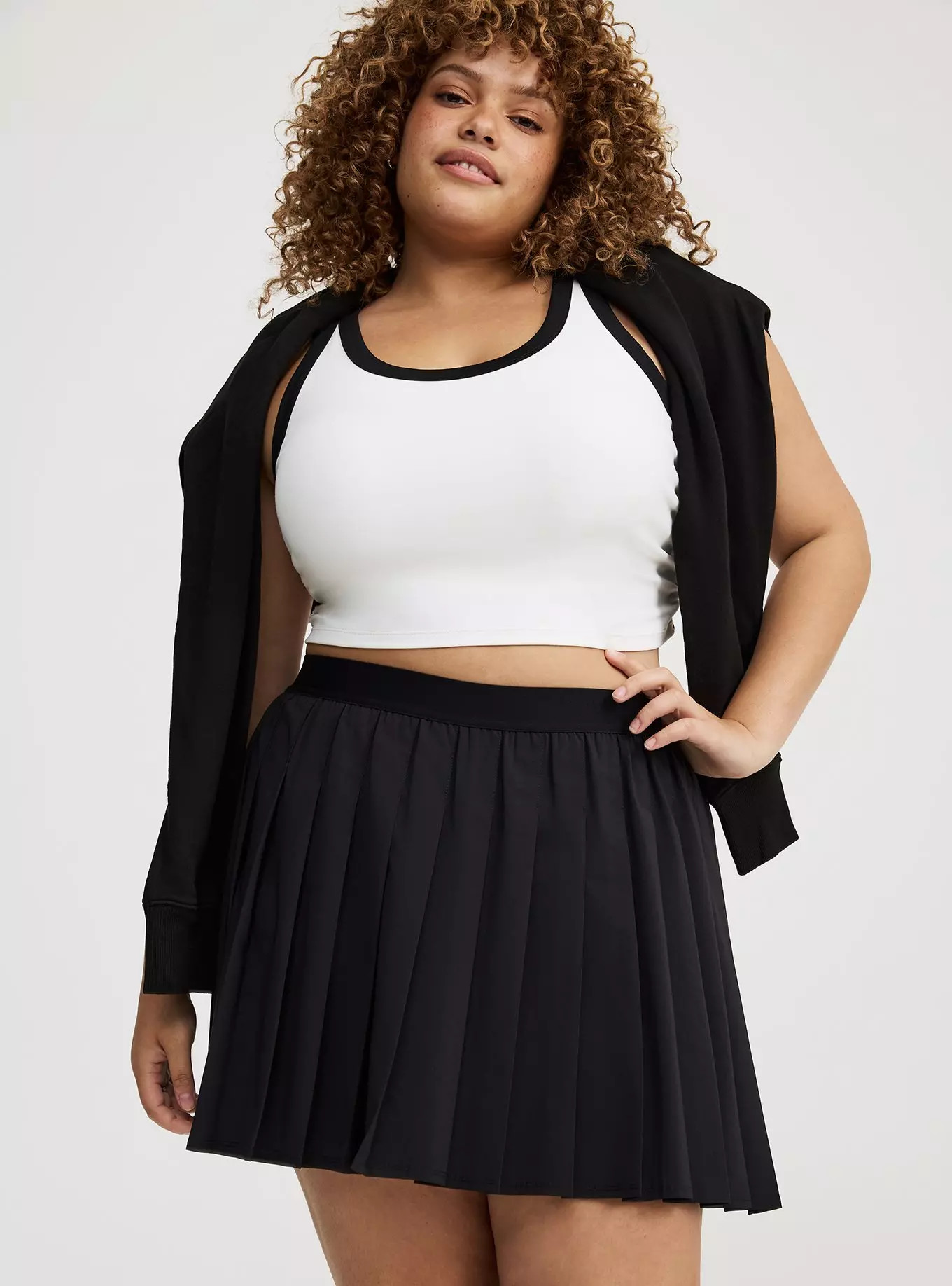 Tech Jersey Pleated Active Skirt With Bike Short | Torrid (US & Canada)