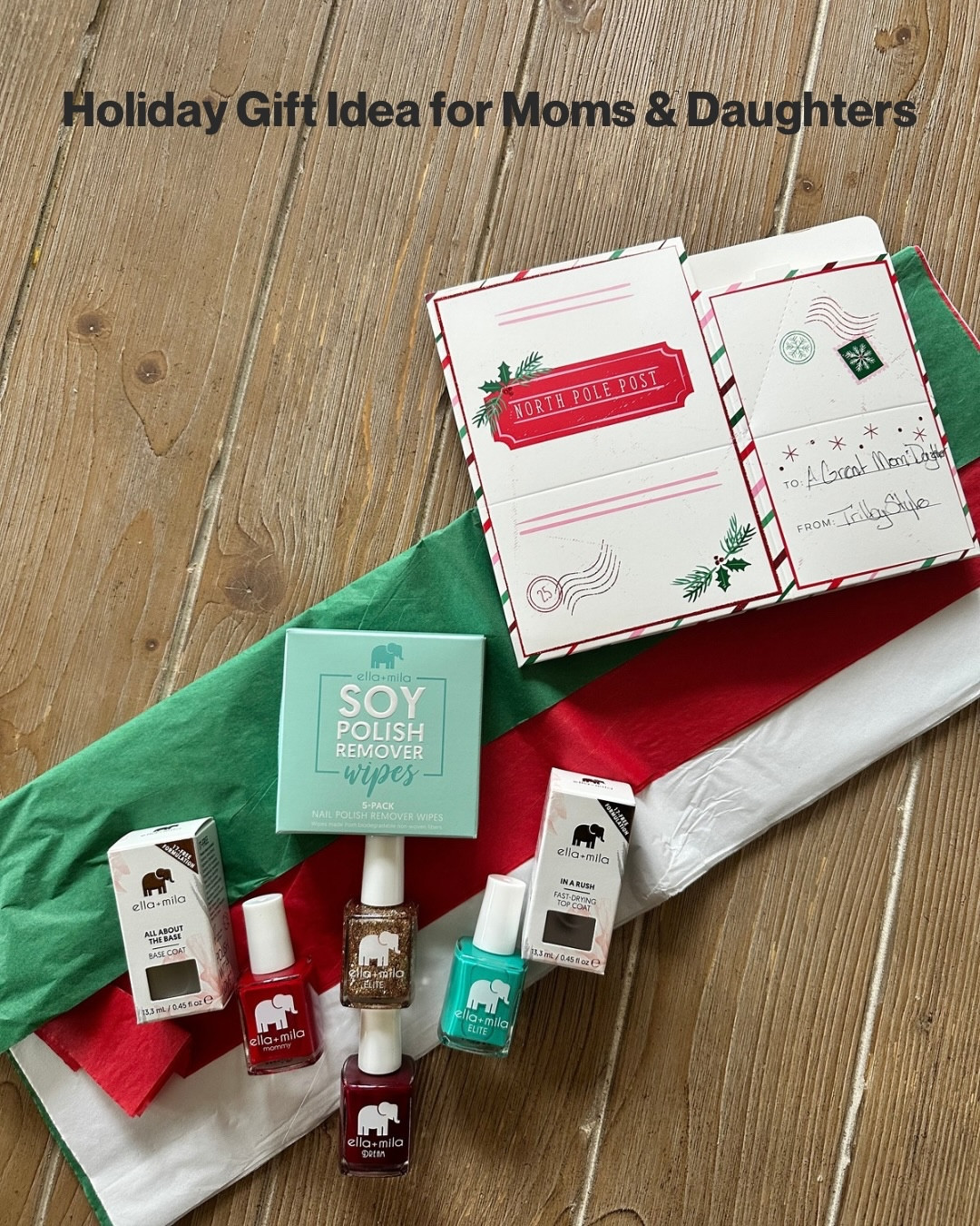 holiday nails but make it clean, vegan, and cruelty-free.
i found the cutest ella+mila polishes at cvs and put together a little mom-and-daughter inspired gift setup that feels festive without being over the top.

my favorite shades for the season:
nightdreamer (deep berry)
drippin’ gold (the perfect shimmer)
and a bold pop of teal for something fun.

the soy polish remover wipes are also a game changer — gentle and no acetone smell.

linked everything on ltk for quick shopping.
#ad #ellamilaholiday #cvspharmacy

#LTKmomlife #LTKHoliday #LTKGiftGuide