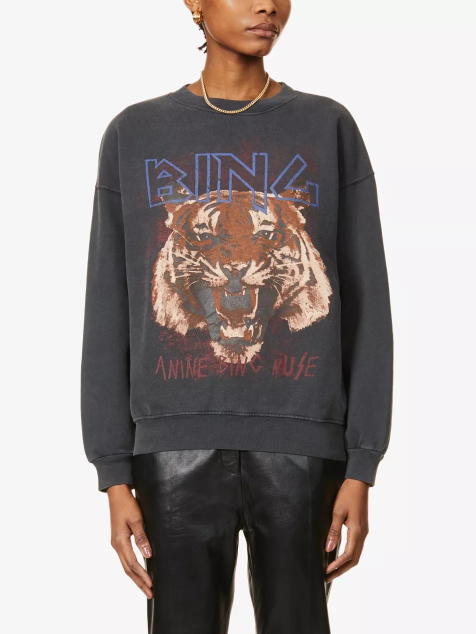 Tiger graphic-print cotton-jersey sweatshirt | Selfridges