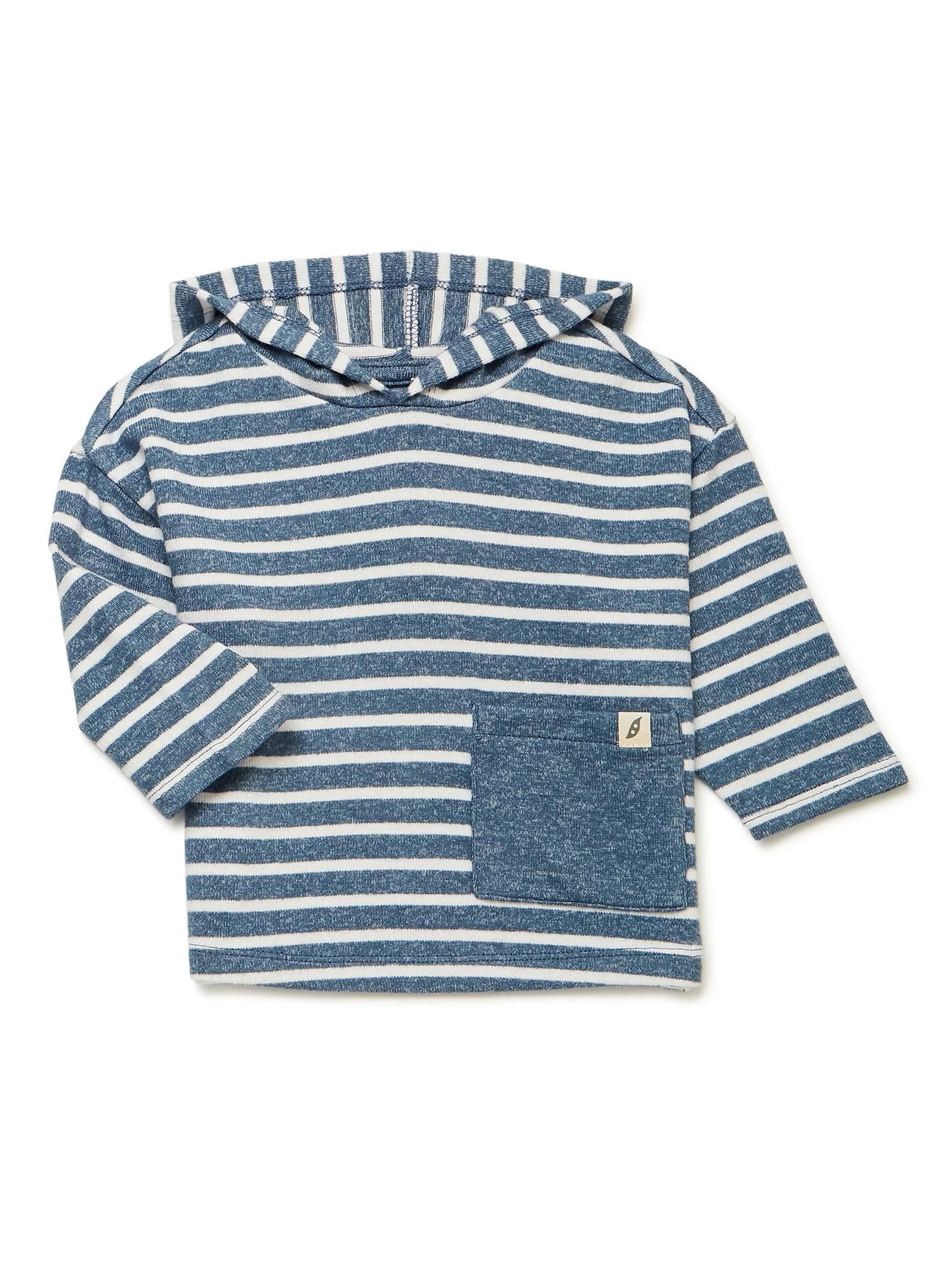 easy-peasy Baby Long Sleeve Stripe Hacci Hoodie, Sizes 0/3-24 Months | Walmart (US)