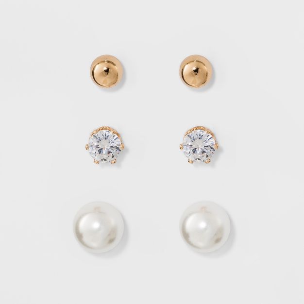 Stud Earring Set 3ct - A New Day™ | Target