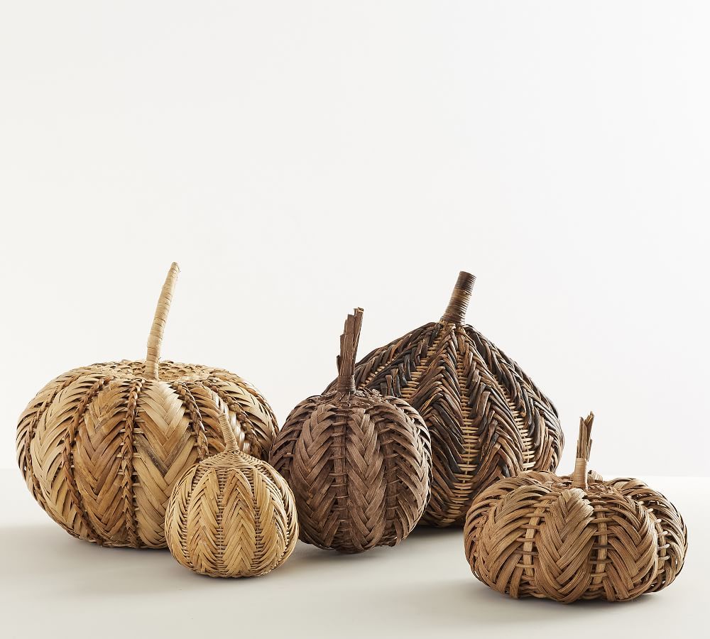 Natural Woven Pumpkins | Pottery Barn (US)