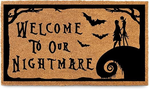 Nightmare Christmas Door Mat 30x17 Inch, Jack Door Mat for Covered Outdoor Area, Nightmare Christ... | Amazon (US)
