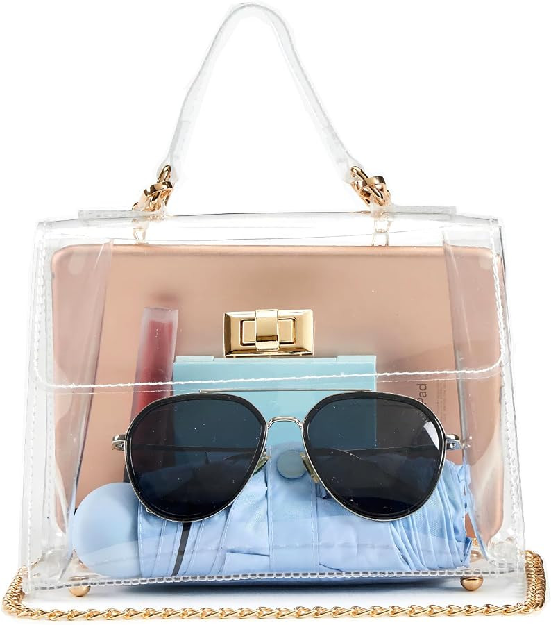 Clear Bag For Stadium Approved, Clear Purse, Trendy Gift, Shoulder Bag & Fashion Handbags | Amazon (US)