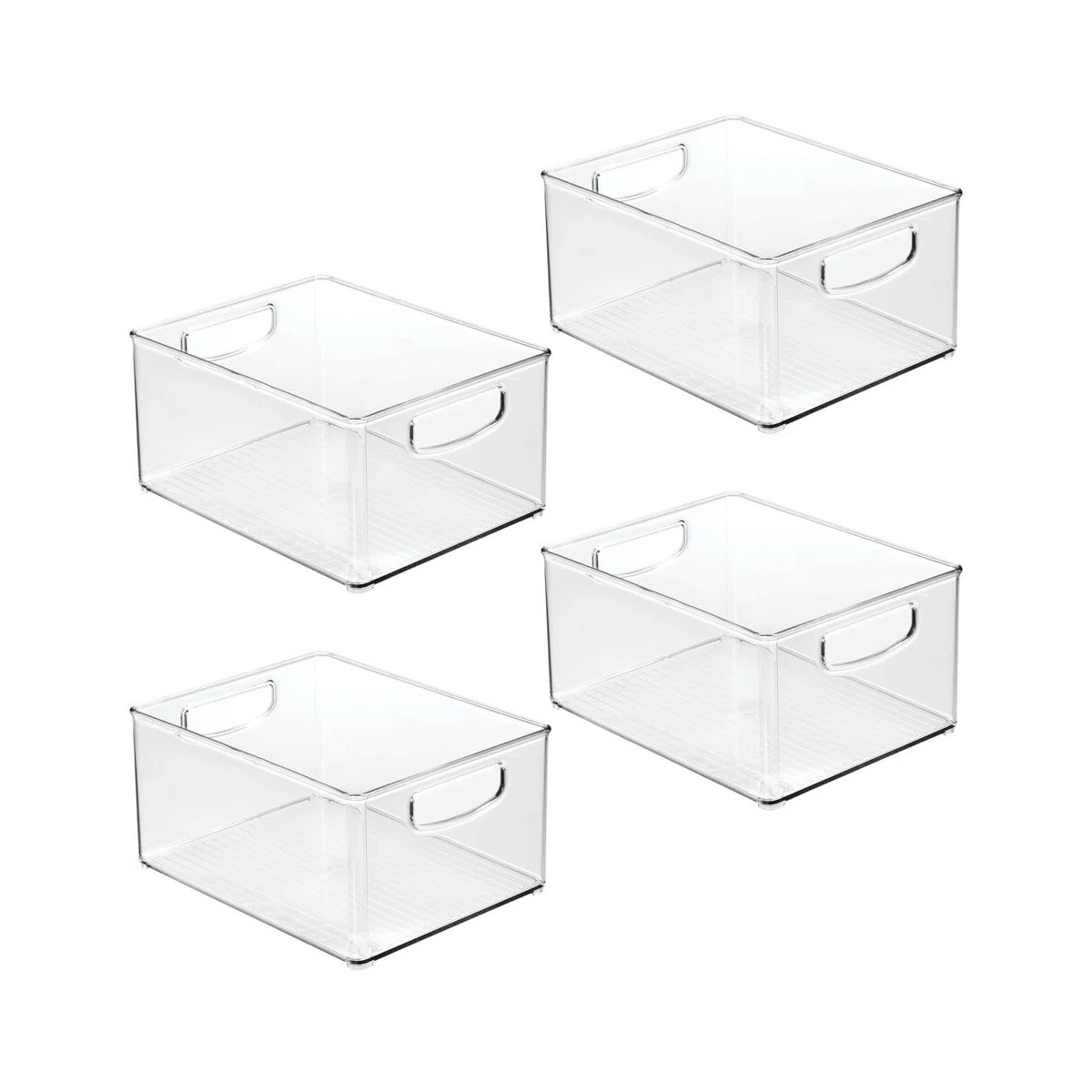 iDesign Plastic Stackable Pantry Bin with Handles - Set of 4 - Clear (Set of 4) | Wayfair North America
