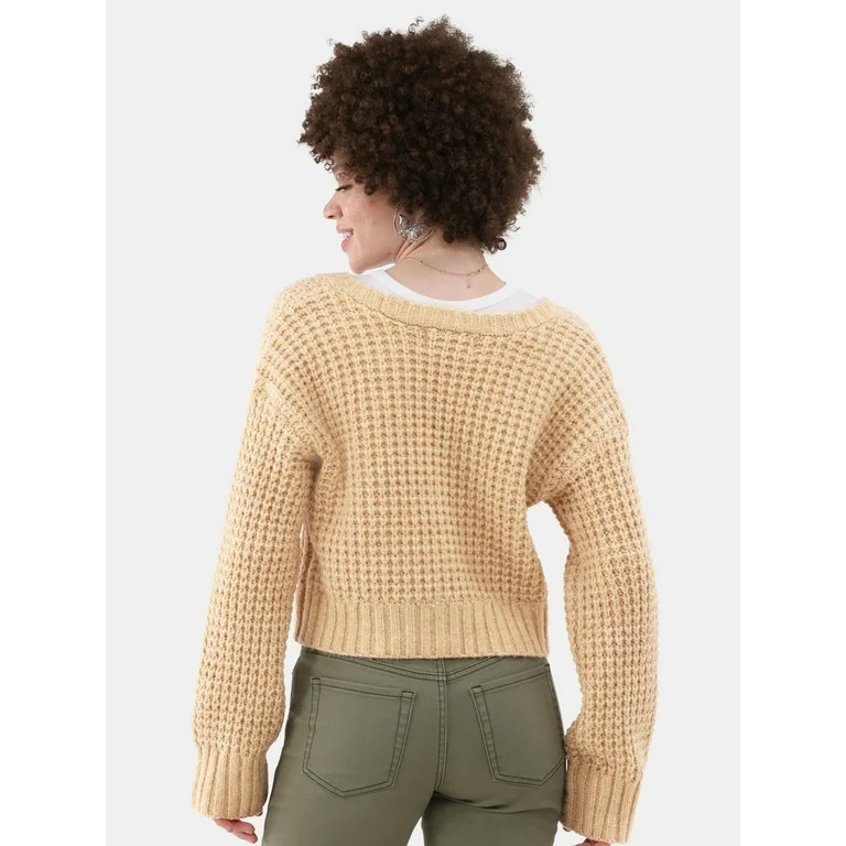 No Boundaries Chunky Knit Cardigan Sweater, Women’s | Walmart (US)
