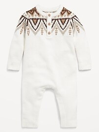 SoSoft Fair Isle Henley Sweater One-Piece for Baby | Old Navy (US)