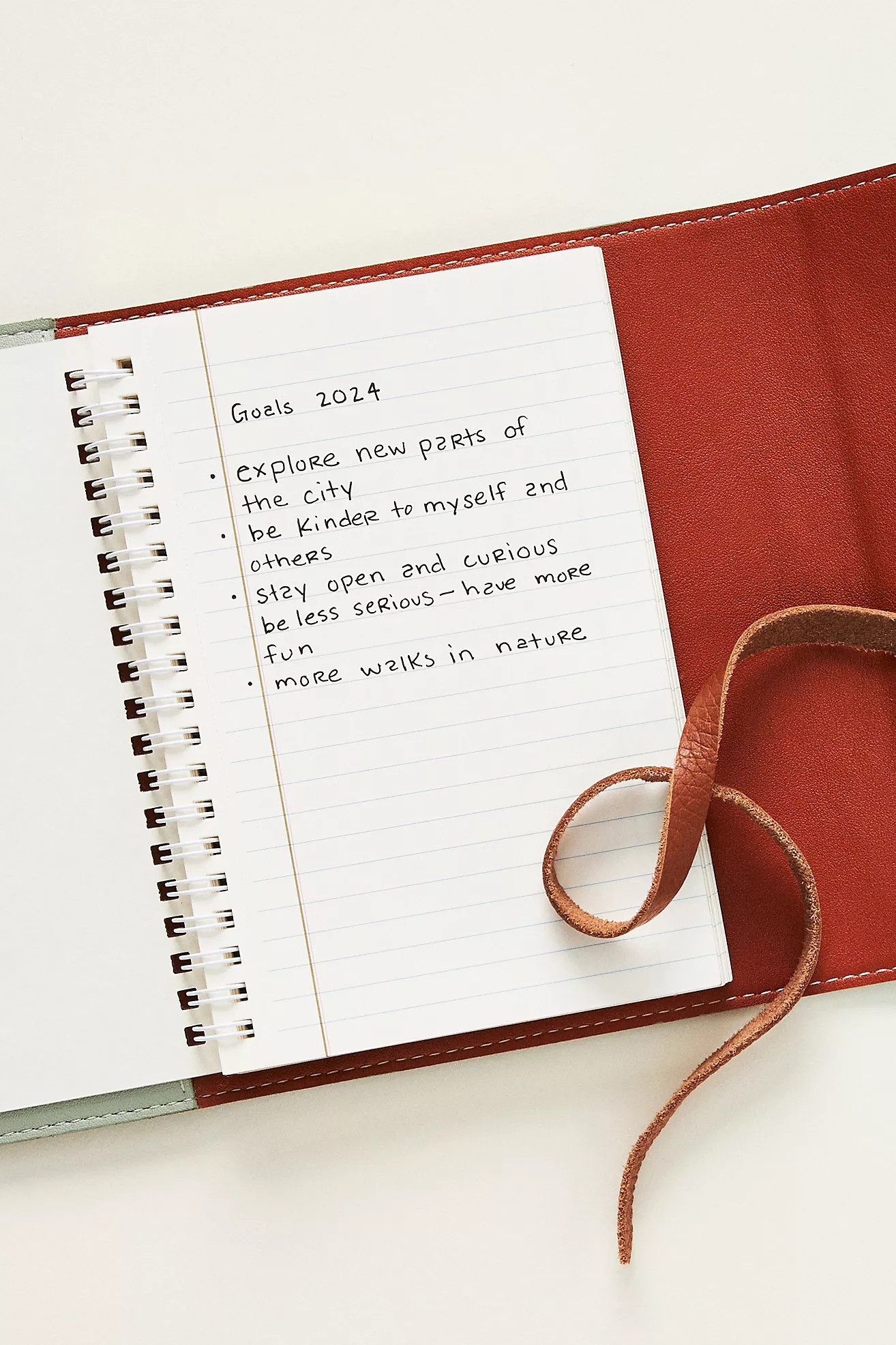 Monogram Faux Leather Wrap Lined Journal | Anthropologie (US)