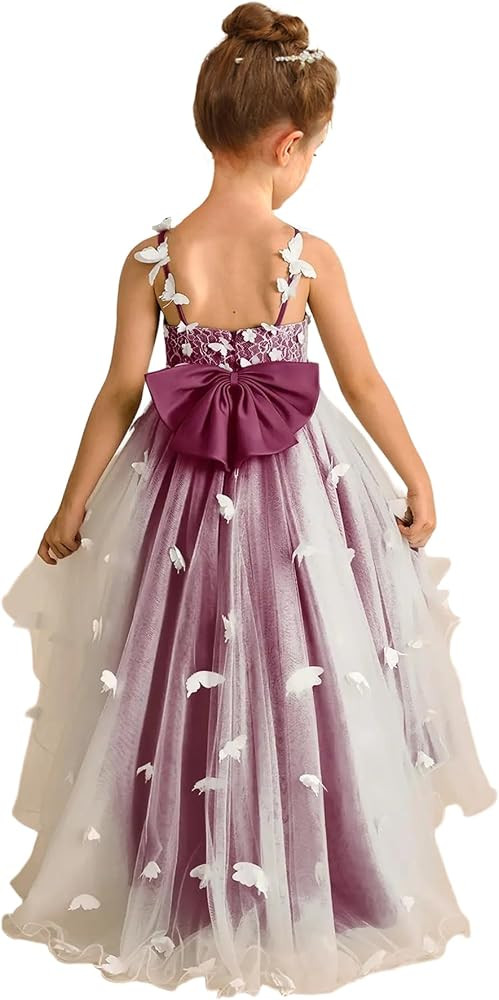 3D Butterfly Lace Tulle Flower Girl Dress | Amazon (US)