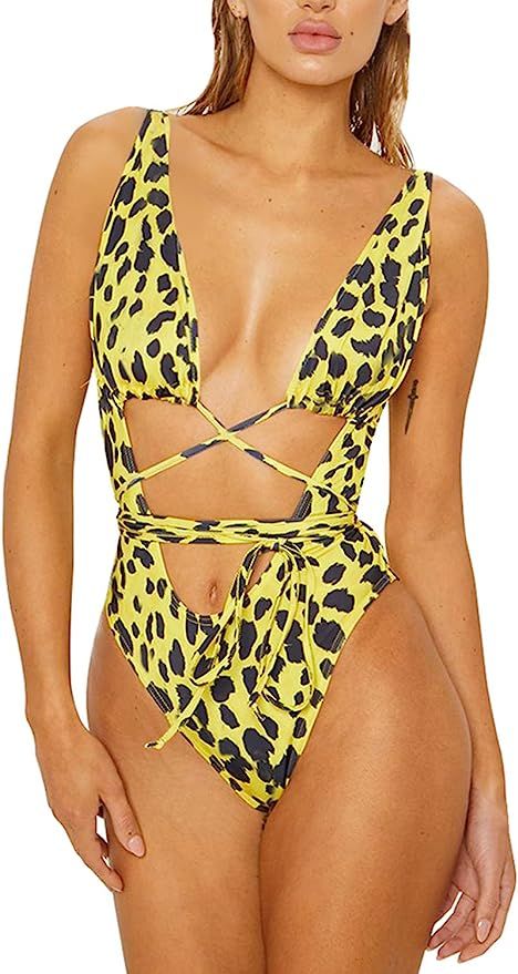 Sovoyontee Women's Sexy One Piece Swimsuits Bikini Bathing Suit | Amazon (US)