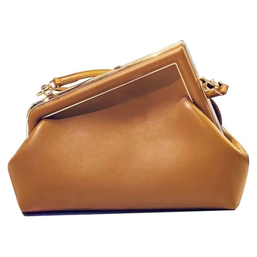 MMWYCO Women Clutch Purse Crossbody Bags,PU Leather Shoulder Bag with Metal Clasp Closure Handbags Trendy Bags for Women (Color : Brown) | Amazon (US)
