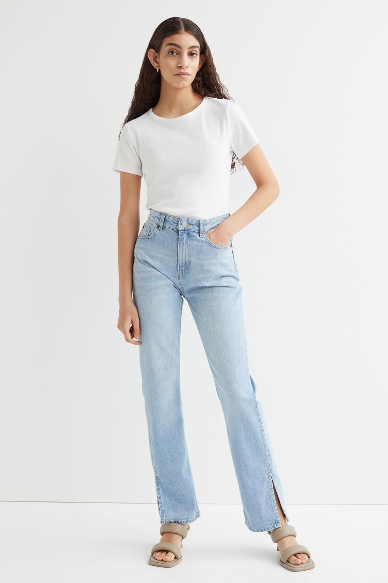 Straight High Split Jeans | H&M (UK, MY, IN, SG, PH, TW, HK)