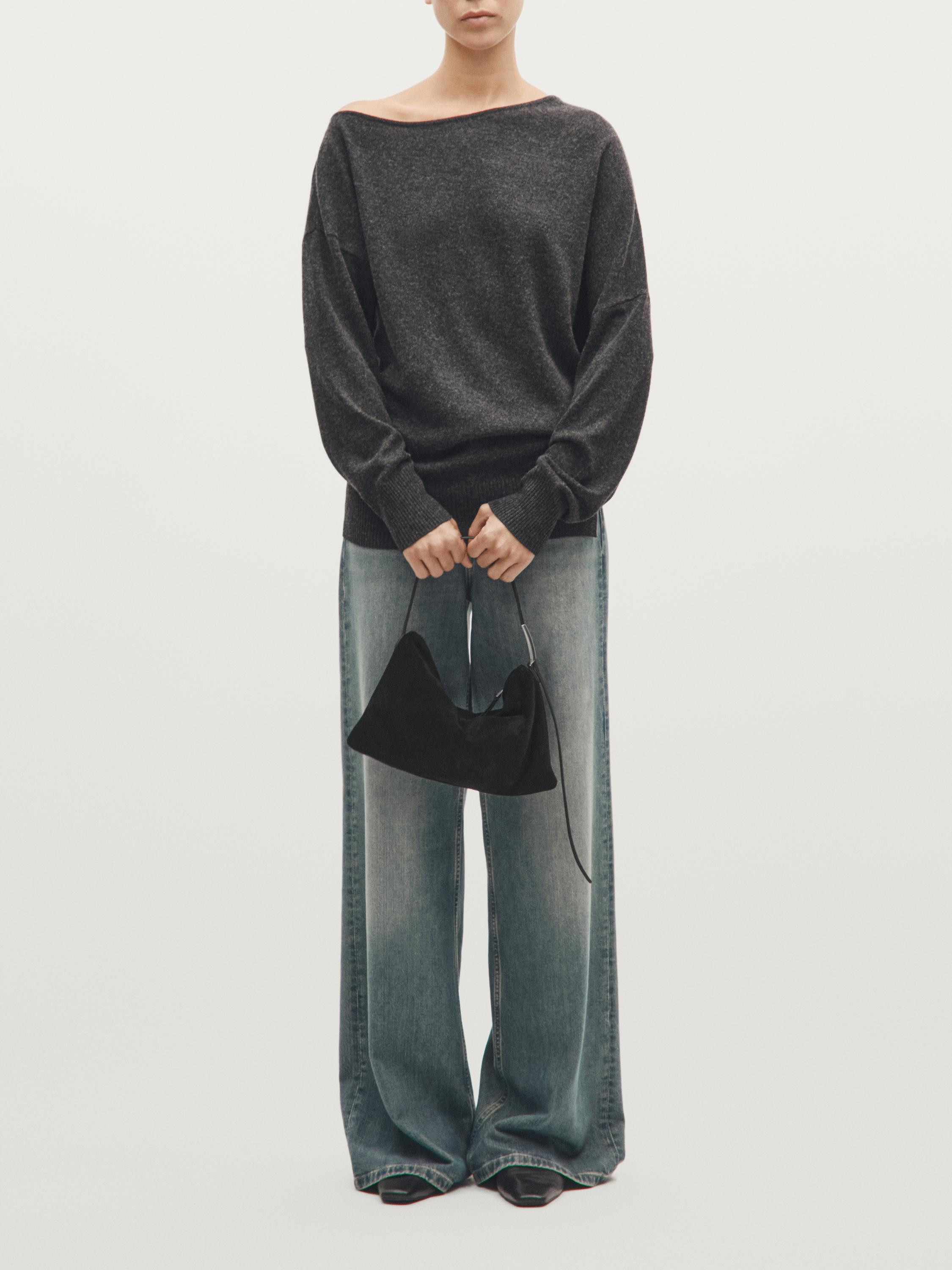 Small split suede leather bag | Massimo Dutti UK