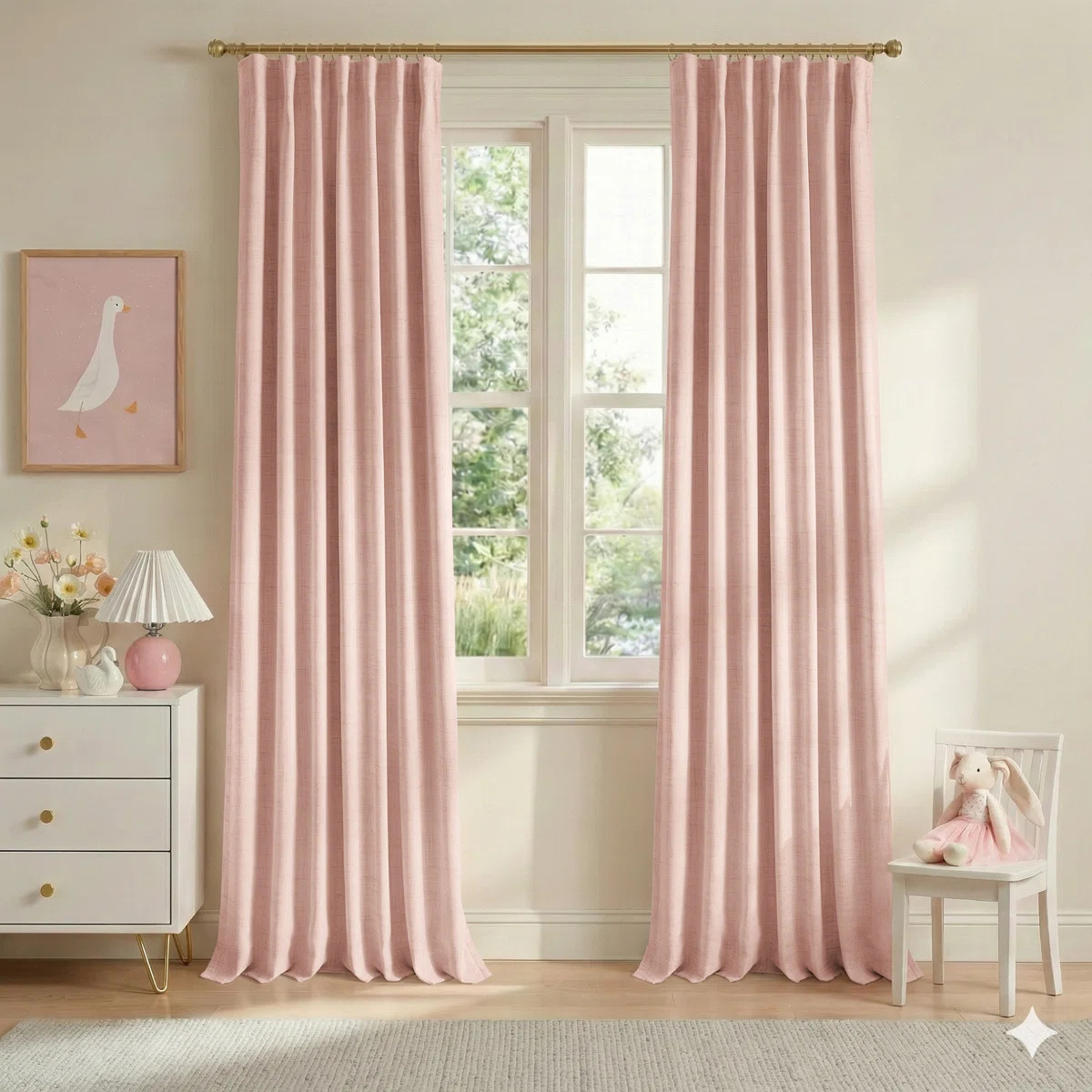 Birglinde Faux Linen Textured Thermal 100% Blackout Curtains for Bedroom Living Room Rod Pocket/R... | Wayfair North America