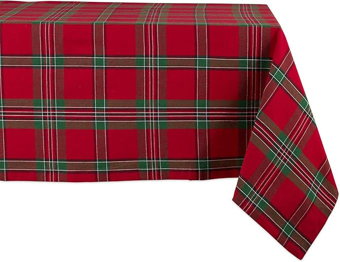 DII Farmhouse Christmas Plaid Dining Table & Kitchen Décor, Holiday Tablecloth, 60x84, Red & Gre... | Amazon (US)