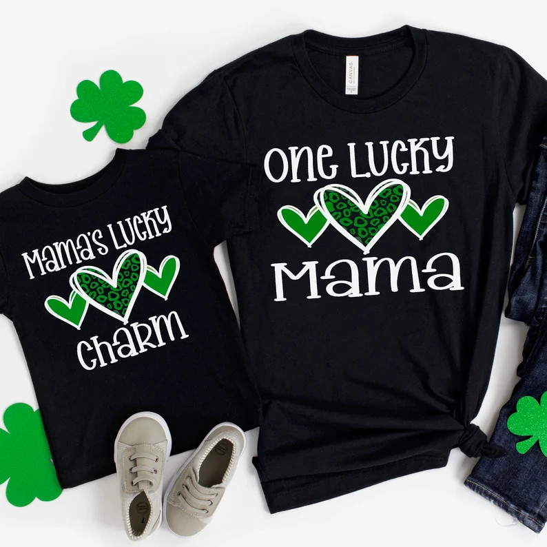 One Lucky Mama Mama's Lucky Charm Mommy and Me St. Patrick's Day Shirts and Bodysuits for Baby an... | Etsy (US)