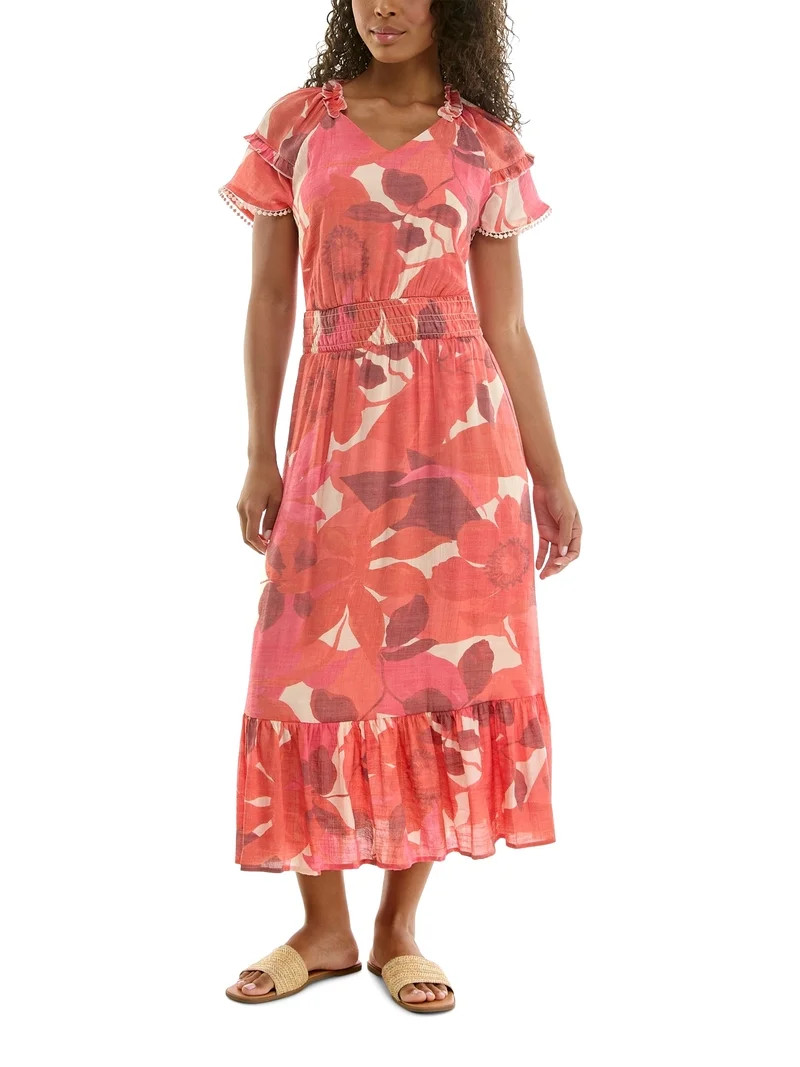 Nanette Lepore Women's Maxi Slub Dress With Bottom Fringe, Sizes XS-XXXL | Walmart (US)