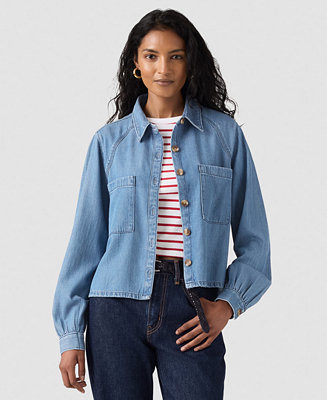 Levi's Women's Long-Sleeve Utility Crop Top - Macy's | Macy's