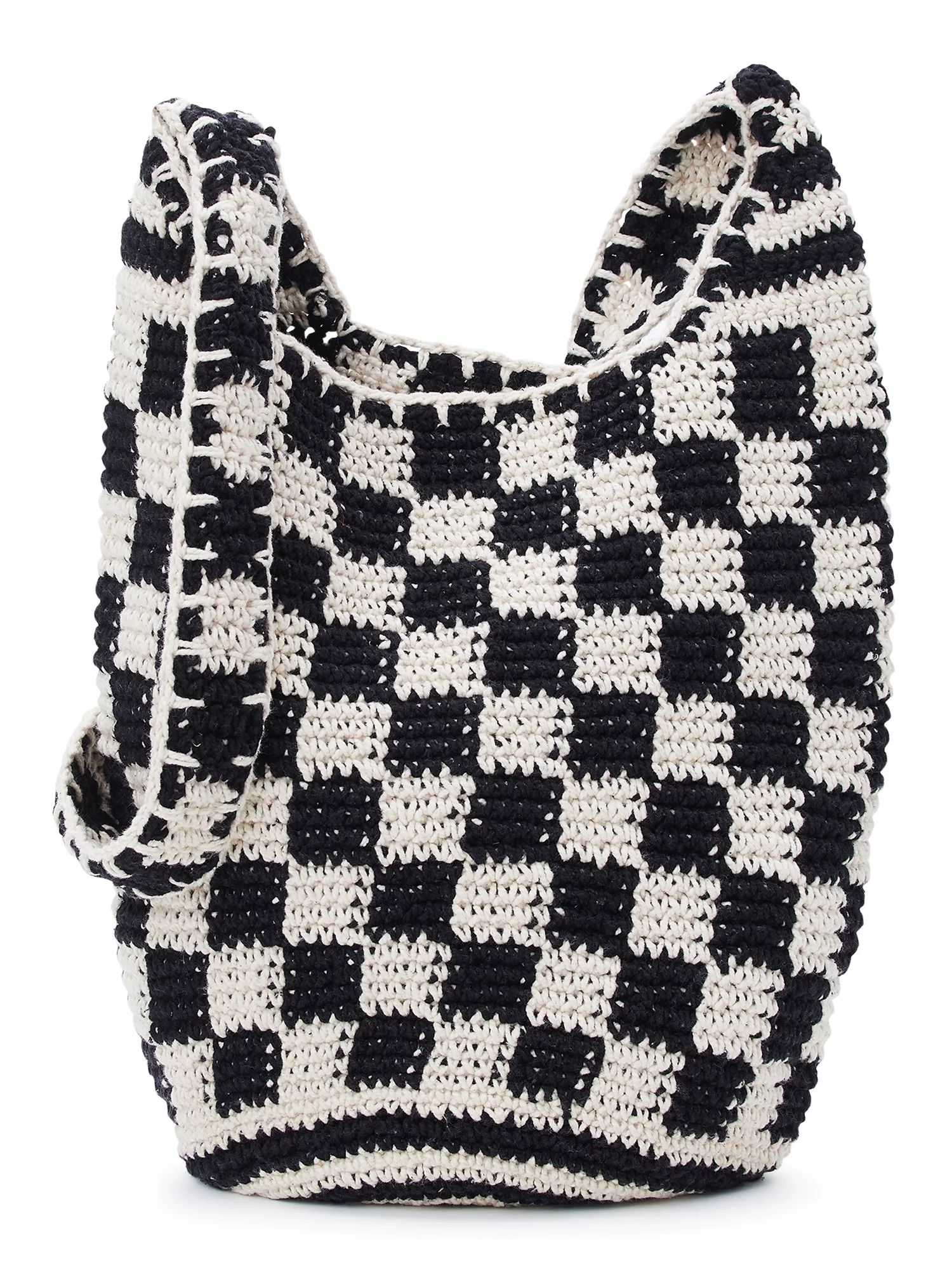 No Boundaries Juniors Festival Crochet Hobo Bag, Black - Walmart.com | Walmart (US)