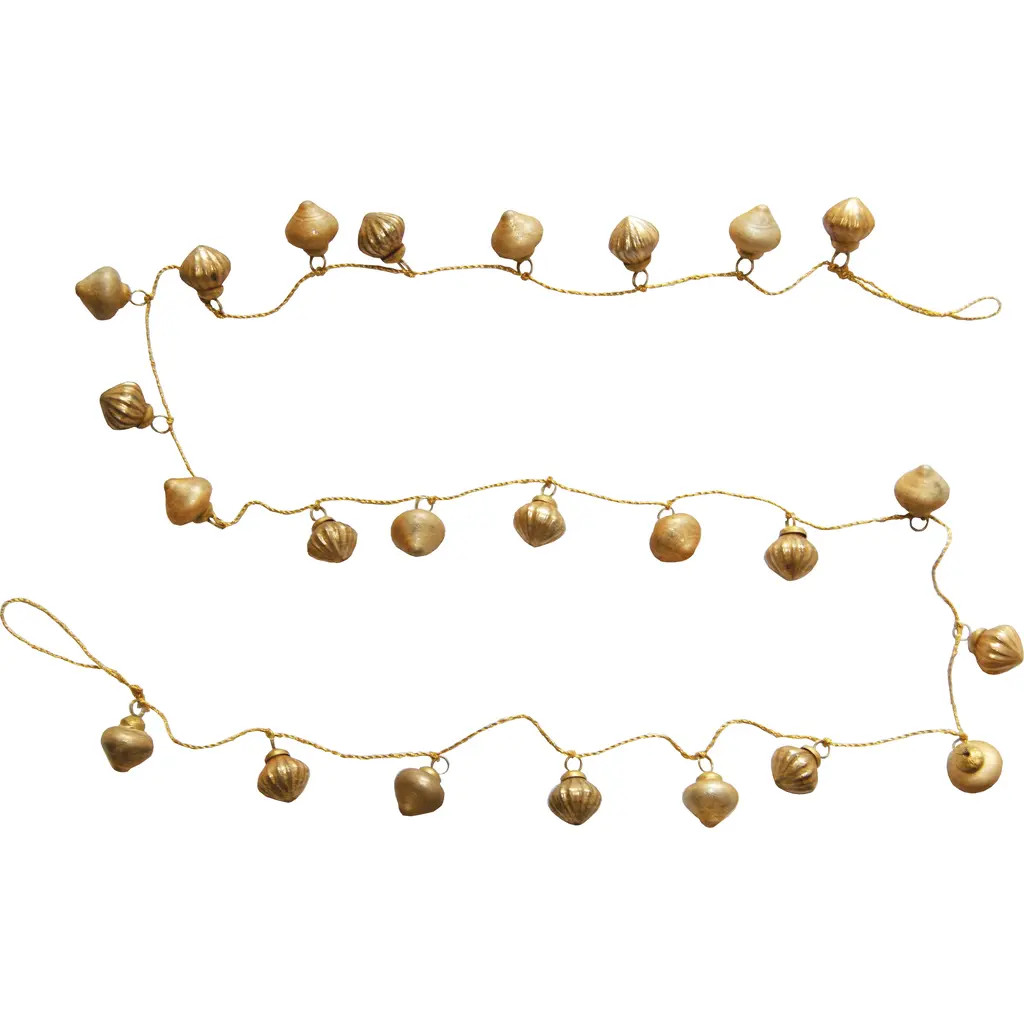 Storied Home Embossed Mercury Glass Ornament Garland, Matte Antique Gold Finish at Nordstrom | Nordstrom